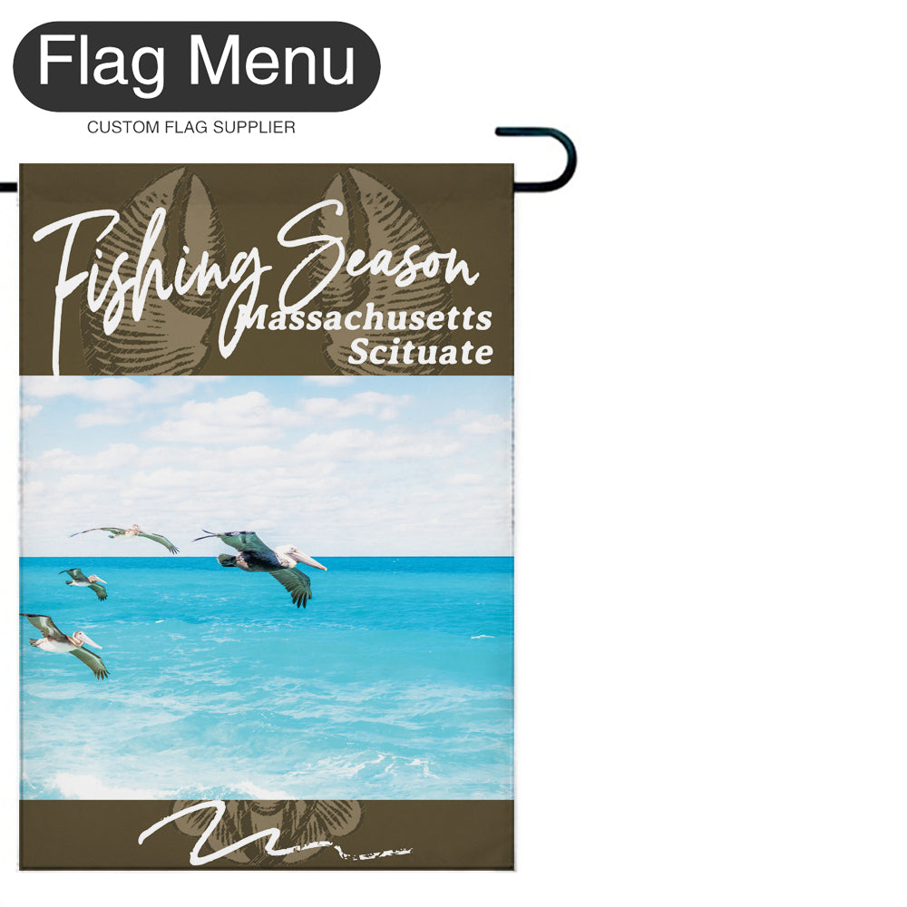 Welcome Flag - Canvas - Fishing Season - Lobster-Brown A-28"x40"-Flag Menu