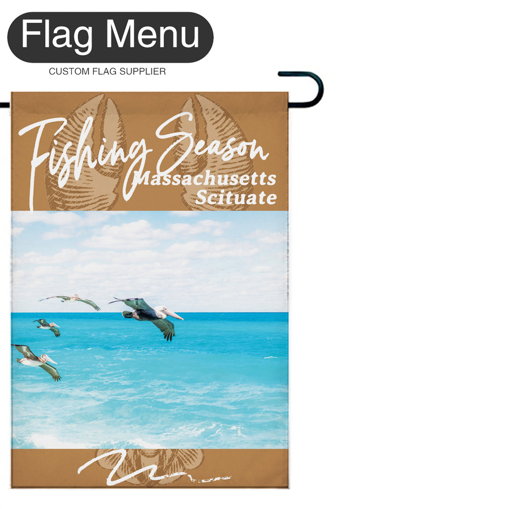 Welcome Flag - Canvas - Fishing Season - Lobster-Camel-28"x40"-Flag Menu