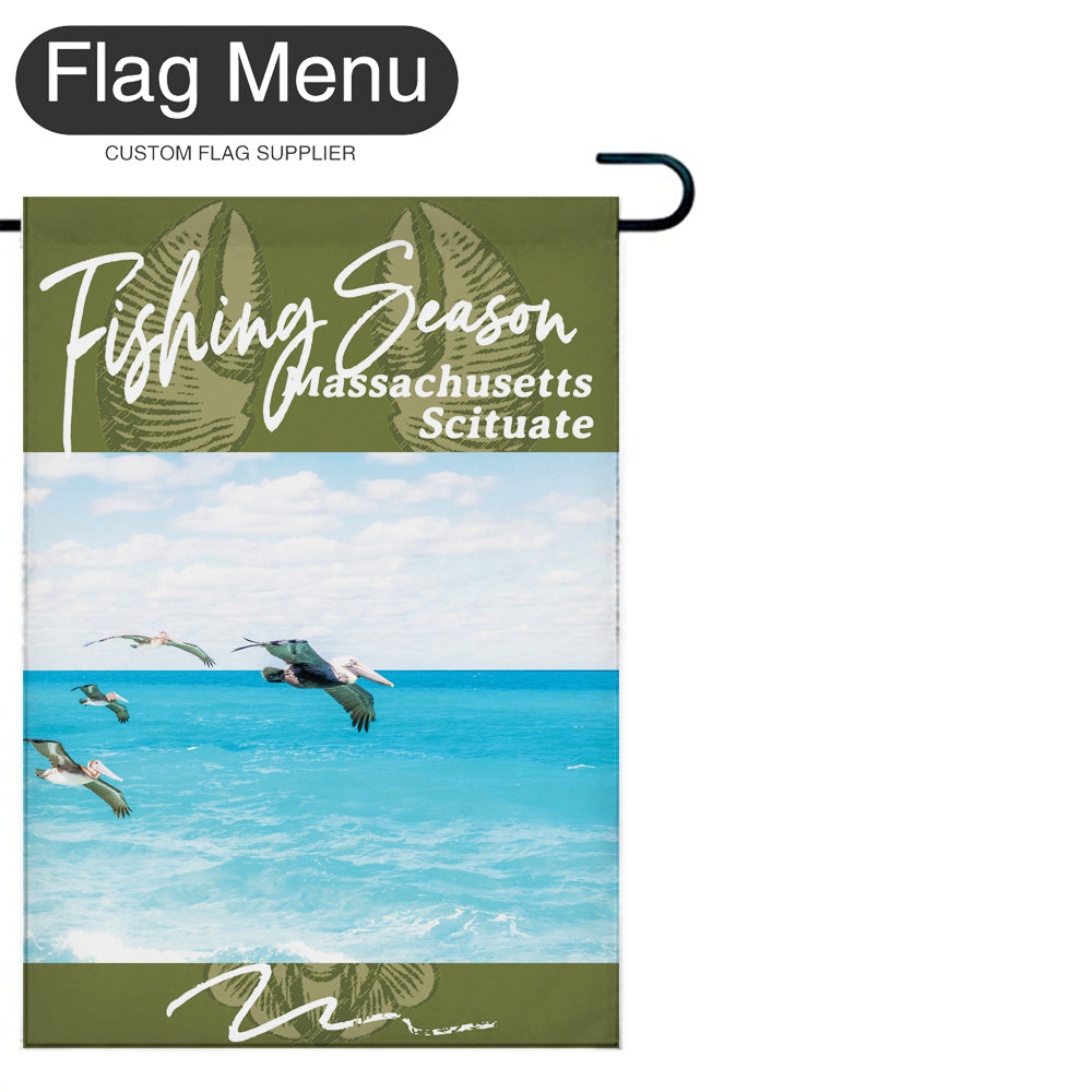 Welcome Flag - Canvas - Fishing Season - Lobster-Green A-28"x40"-Flag Menu