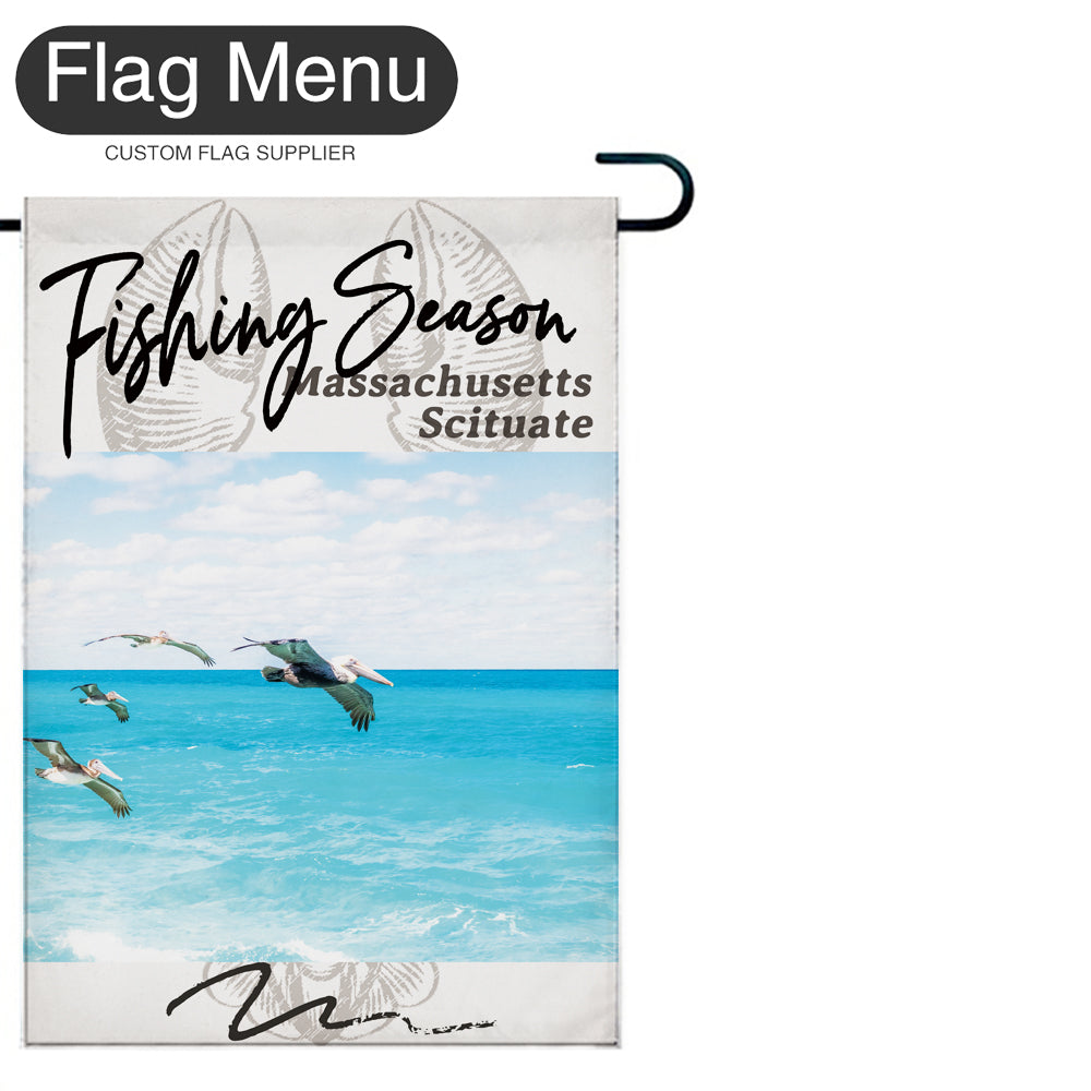 Welcome Flag - Canvas - Fishing Season - Lobster-White-28"x40"-Flag Menu