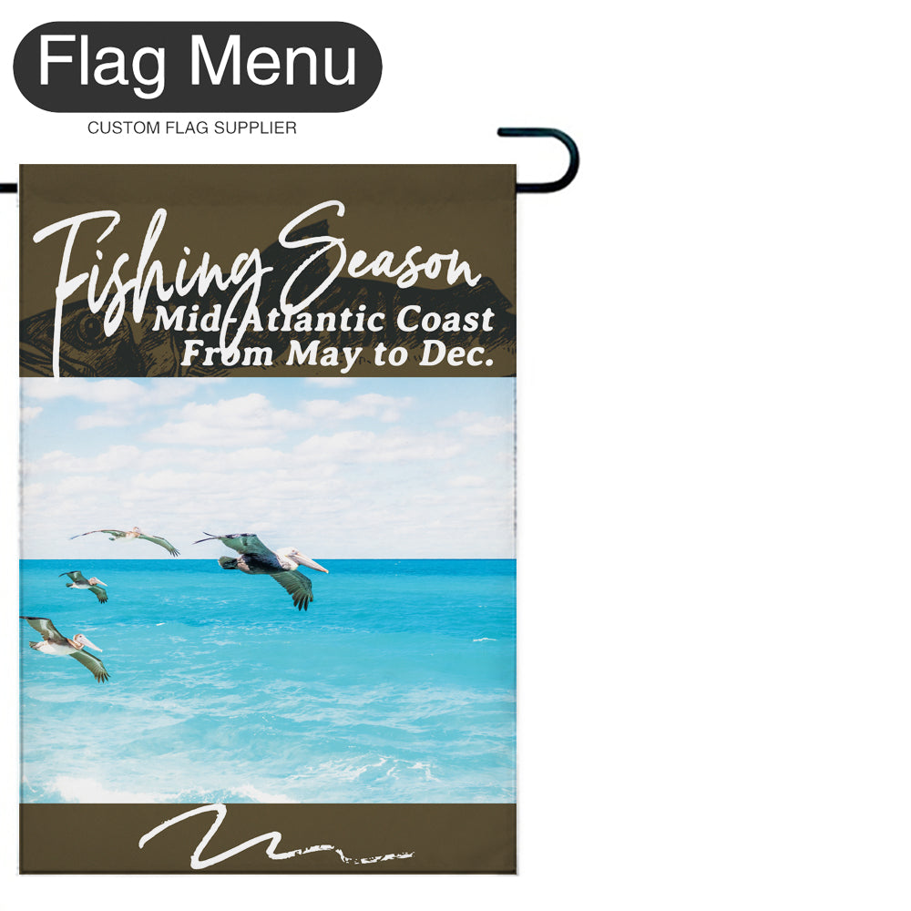 Welcome Flag - Canvas - Fishing Season -Mackerel-Brown A-28"x40"-Flag Menu