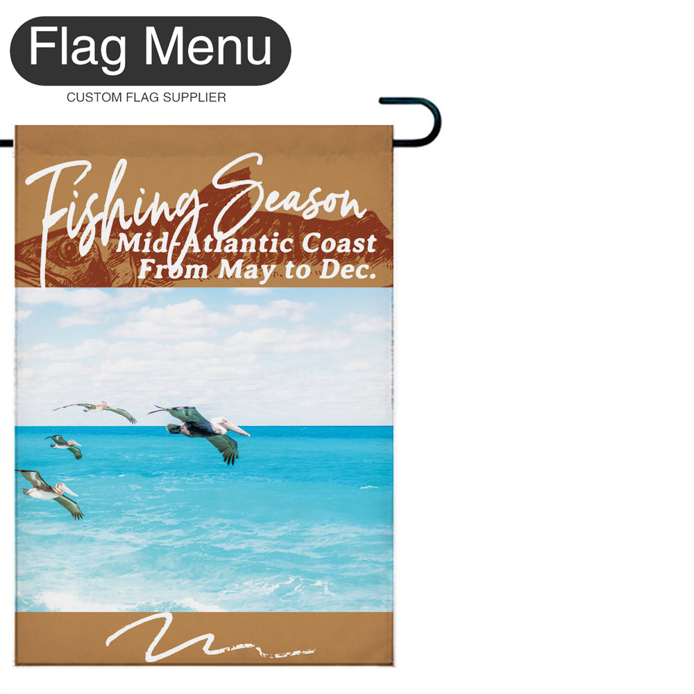 Welcome Flag - Canvas - Fishing Season -Mackerel-Camel-28"x40"-Flag Menu