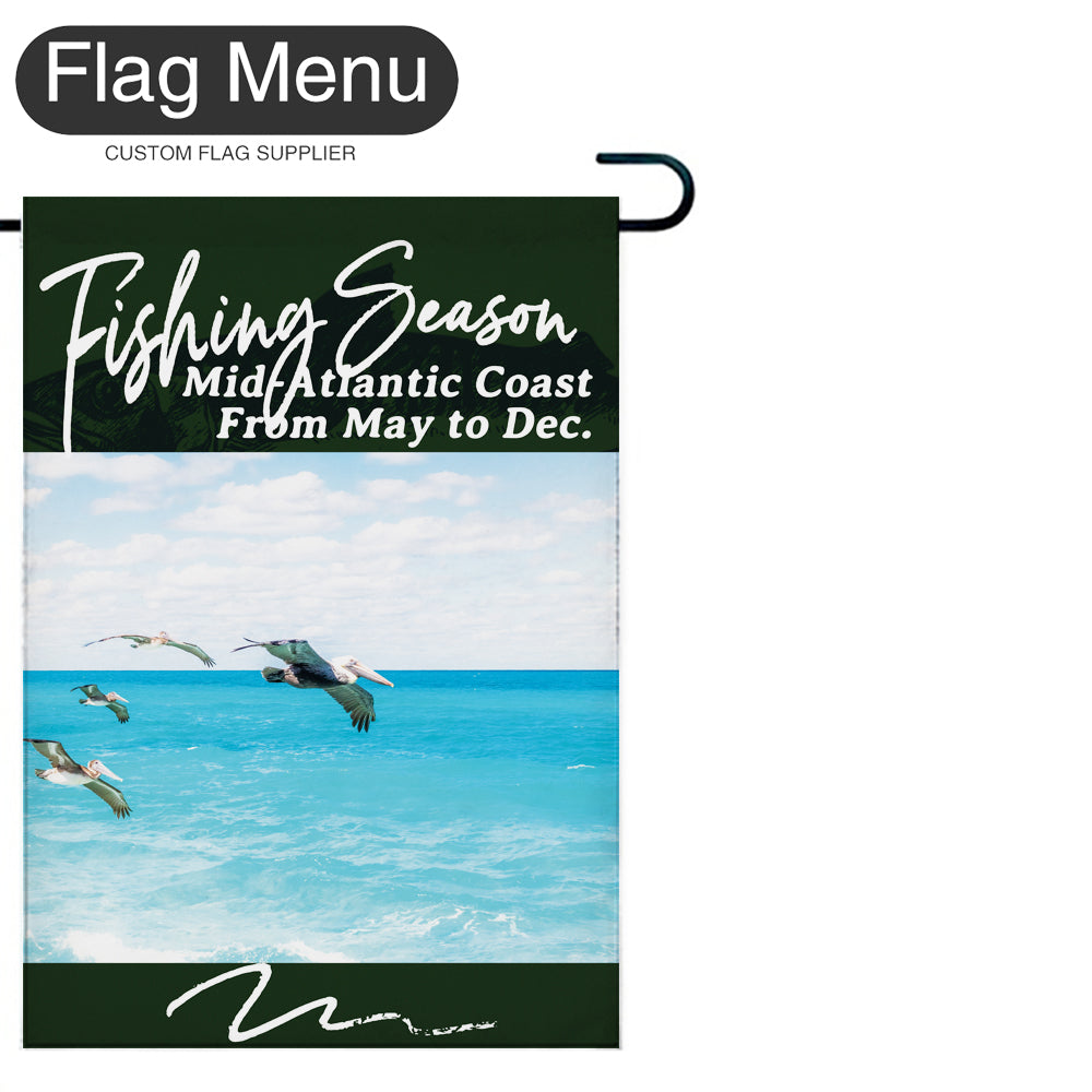 Welcome Flag - Canvas - Fishing Season -Mackerel-Dark Green-28"x40"-Flag Menu