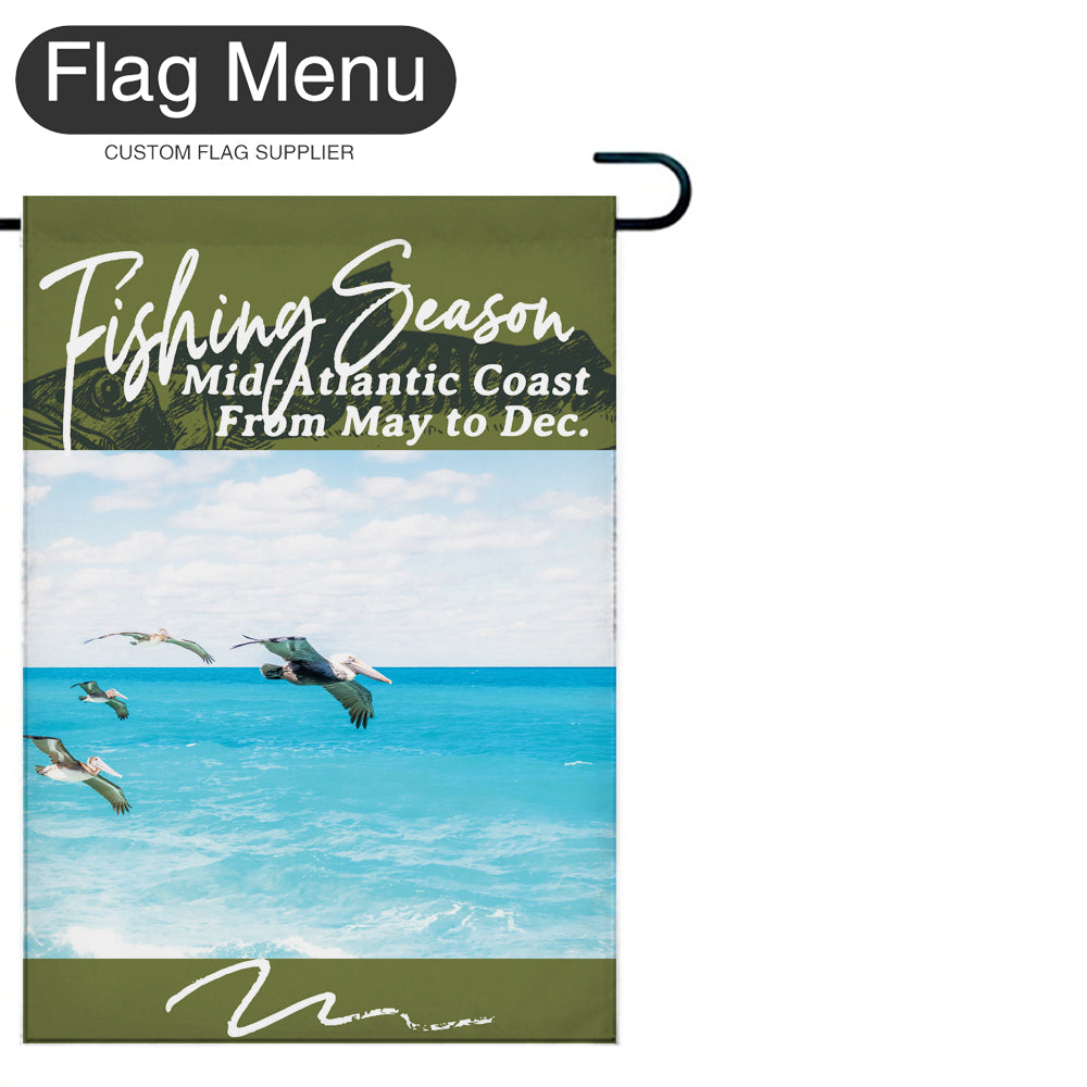 Welcome Flag - Canvas - Fishing Season -Mackerel-Green A-28"x40"-Flag Menu