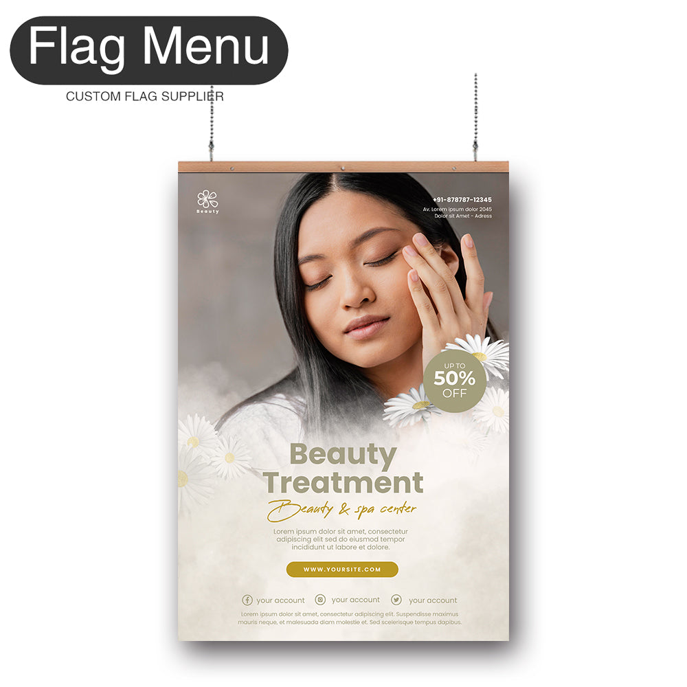 Makeup Hanging Banner - Double Sided-Regular-Flag Menu