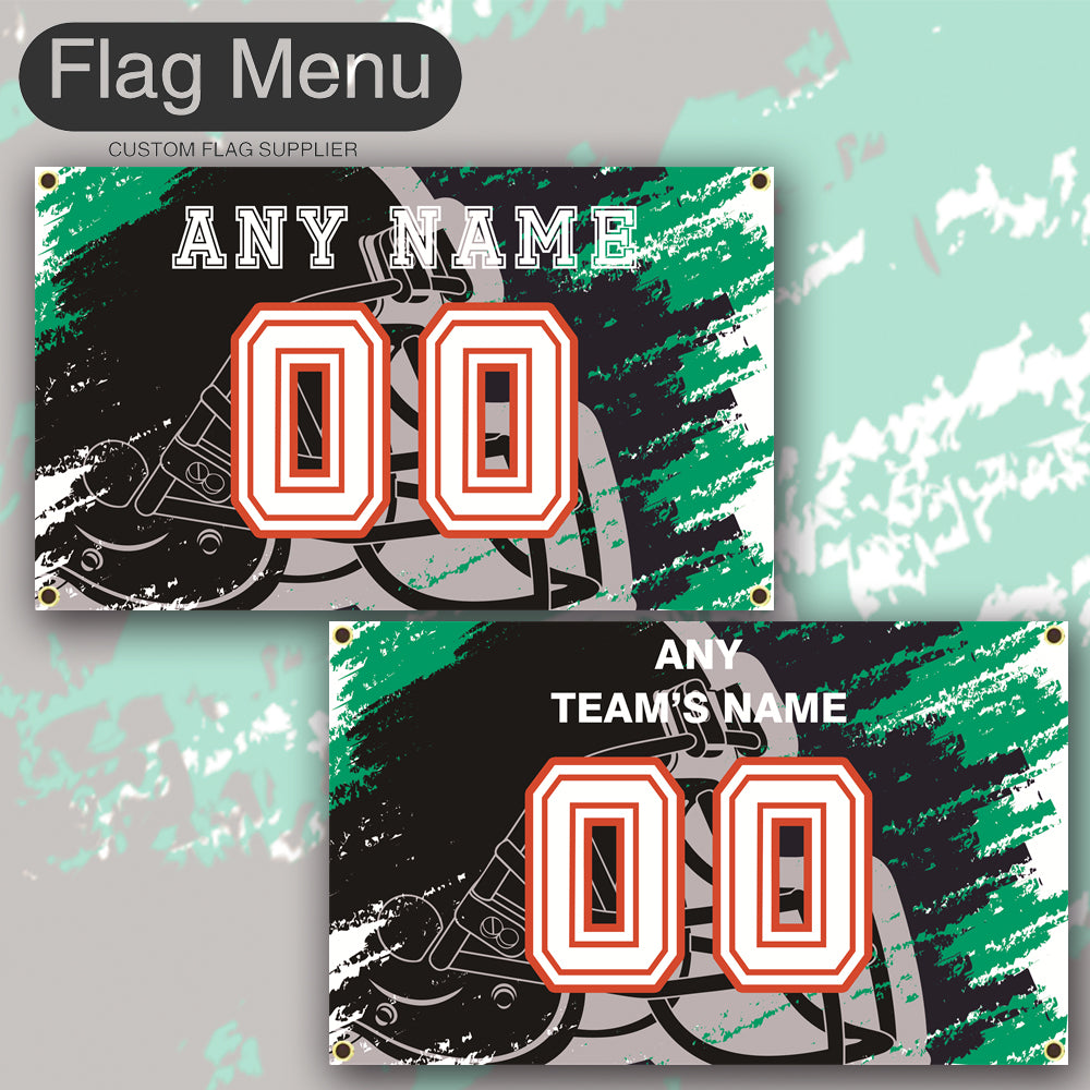 3'x5' Fan's Flag - Jersey & Helmet-Upload.txt-NAVY01-Flag Menu