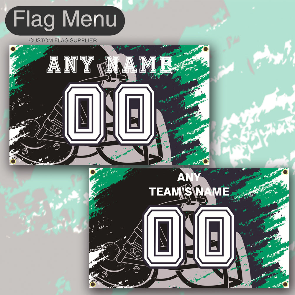 3'x5' Fan's Flag - Jersey & Helmet-Upload.txt-NAVY02-Flag Menu