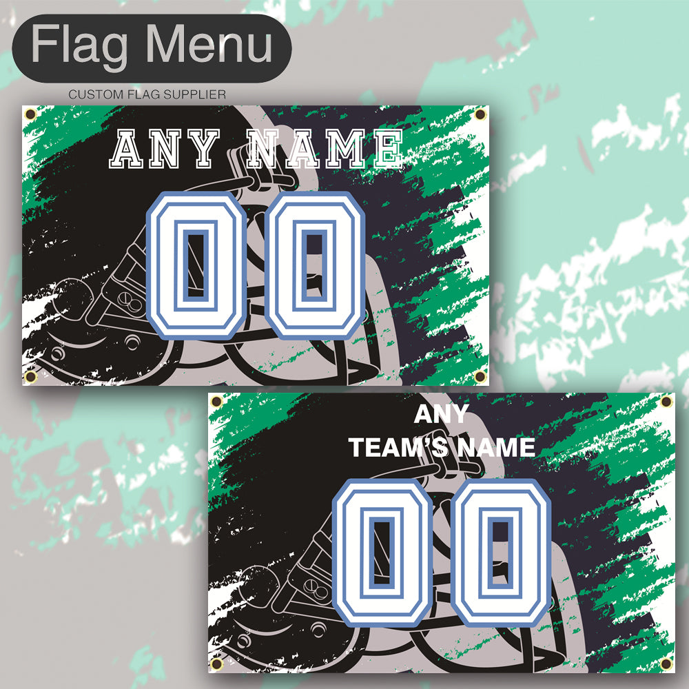 3'x5' Fan's Flag - Jersey & Helmet-Upload.txt-NAVY06-Flag Menu