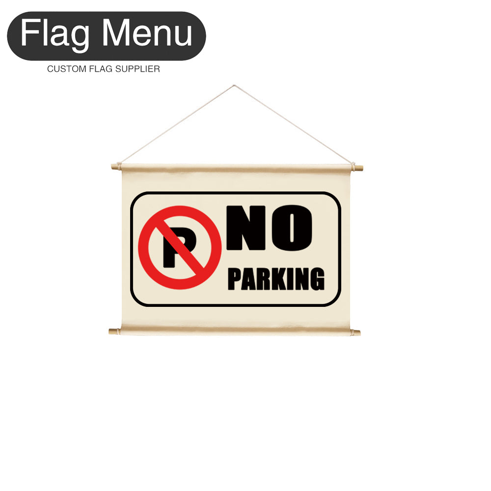 8"x12" Hanging Signs Banner-Custom Text-NO PARKING-RED-Flag Menu