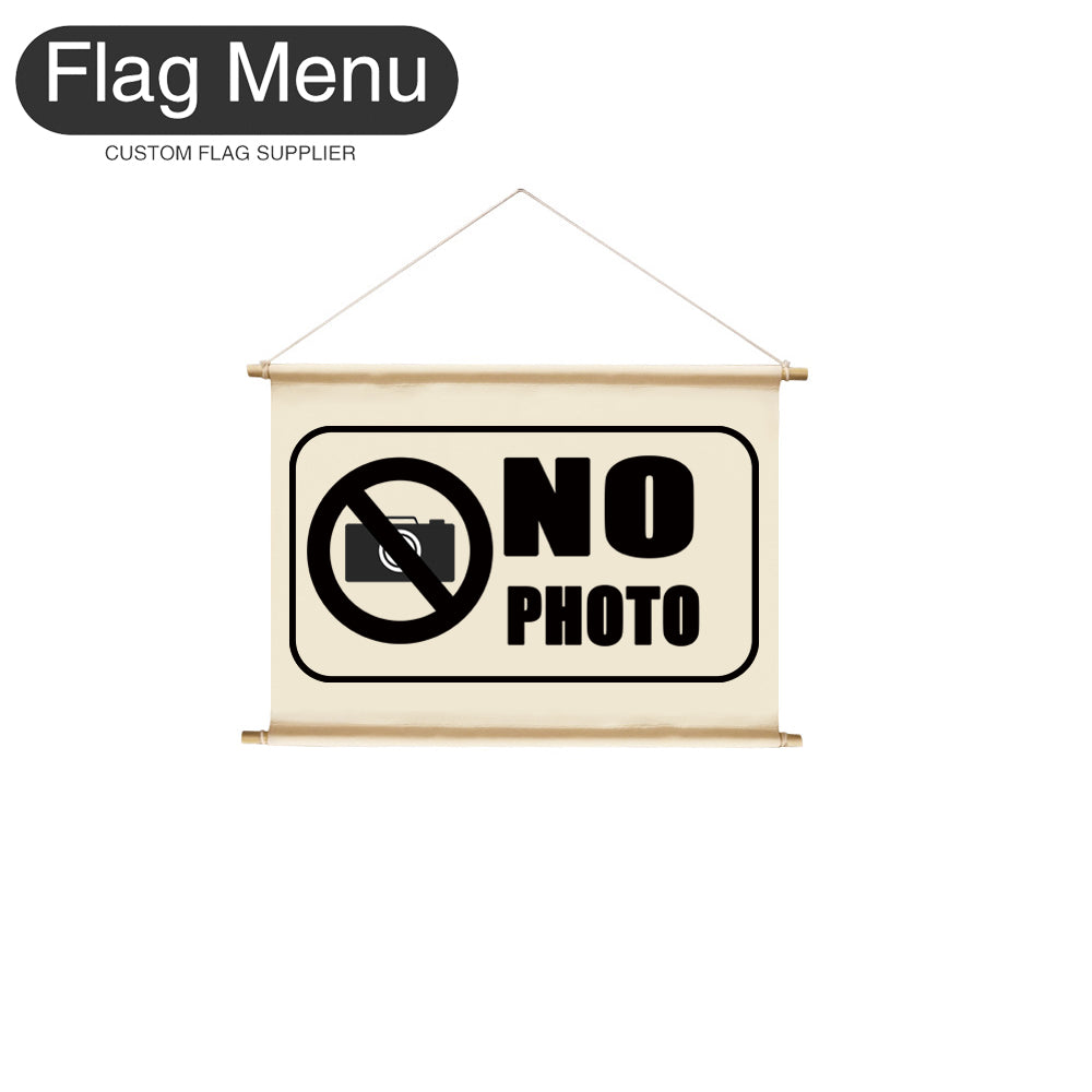 8"x12" Hanging Signs Banner-Custom Text-NO PHOTO-BLACK-Flag Menu