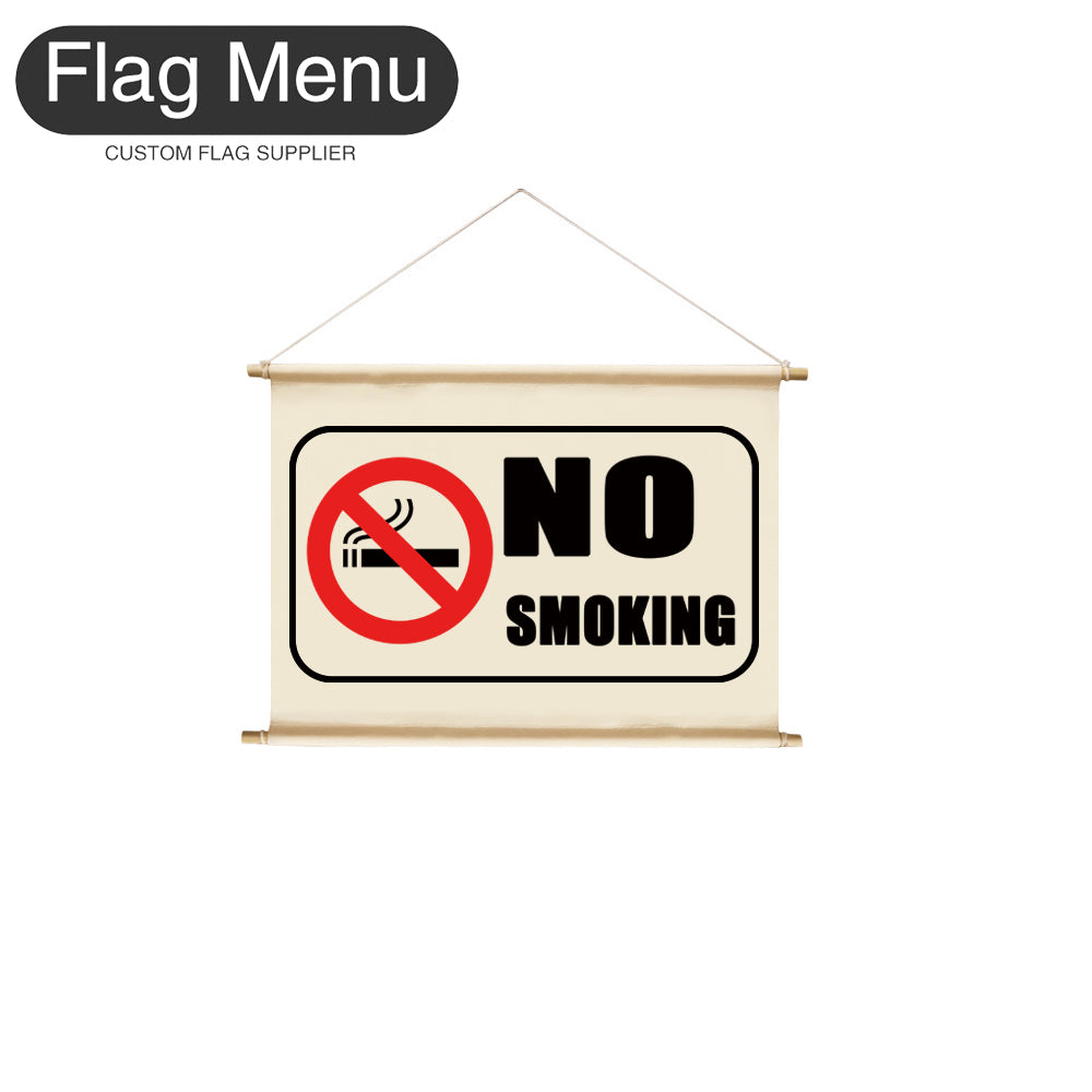 8"x12" Hanging Signs Banner-Custom Text-NO SMOKING-RED-Flag Menu