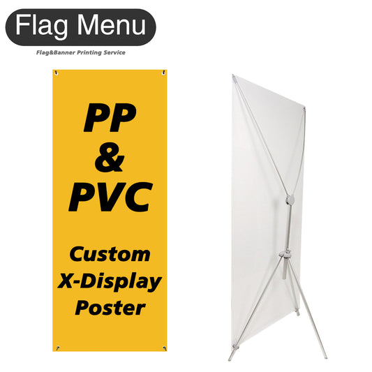 Standing X-Display Kit- Indoor-Adjustable X-Display-NO-Poster-Flag Menu