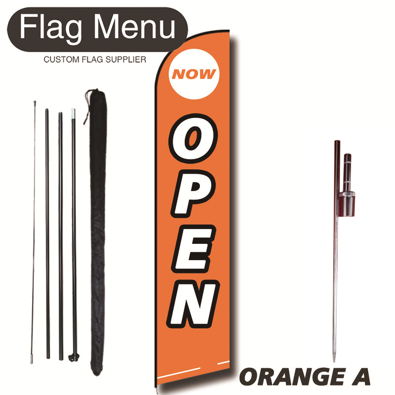 15ft Feather Flag Kit With Spike-OPEN-ORANGE A-Flag Menu