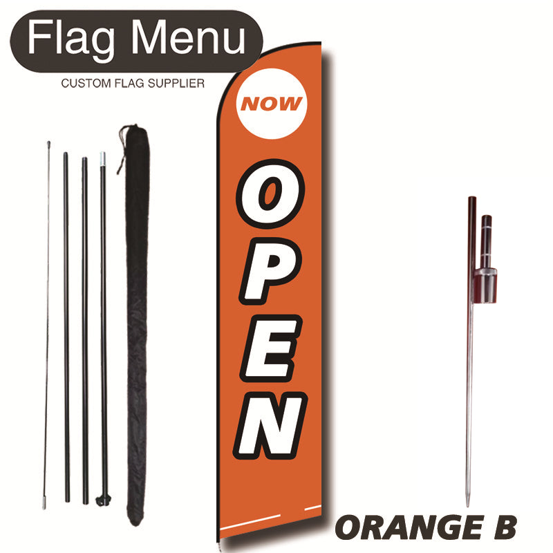 15ft Feather Flag Kit With Spike-OPEN-ORANGE B-Flag Menu