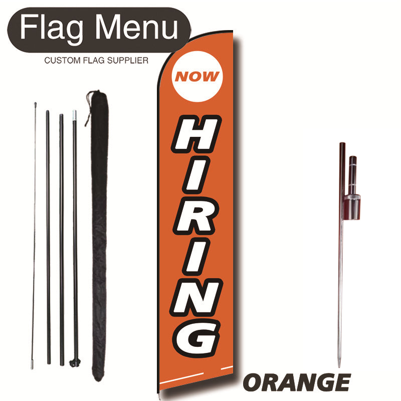 15ft Sharkfin Flag Kit With Spike-HIRING-ORANGE-Flag Menu