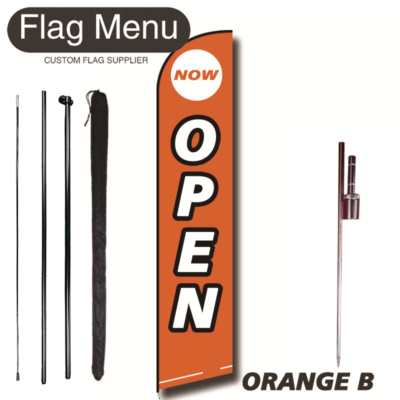11.3ft Feather Flag Kit With Spike-OPEN-ORANGE B-Flag Menu