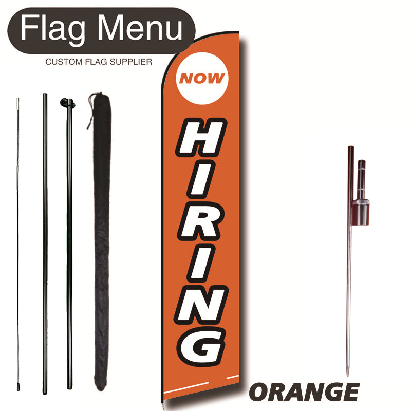 11.3ft Sharkfin Flag Kit With Spike-HIRING-ORANGE-Flag Menu