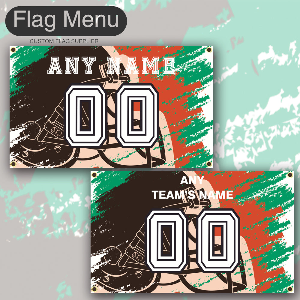 3'x5' Fan's Flag - Jersey & Helmet-Upload.txt-ORANGE01-Flag Menu