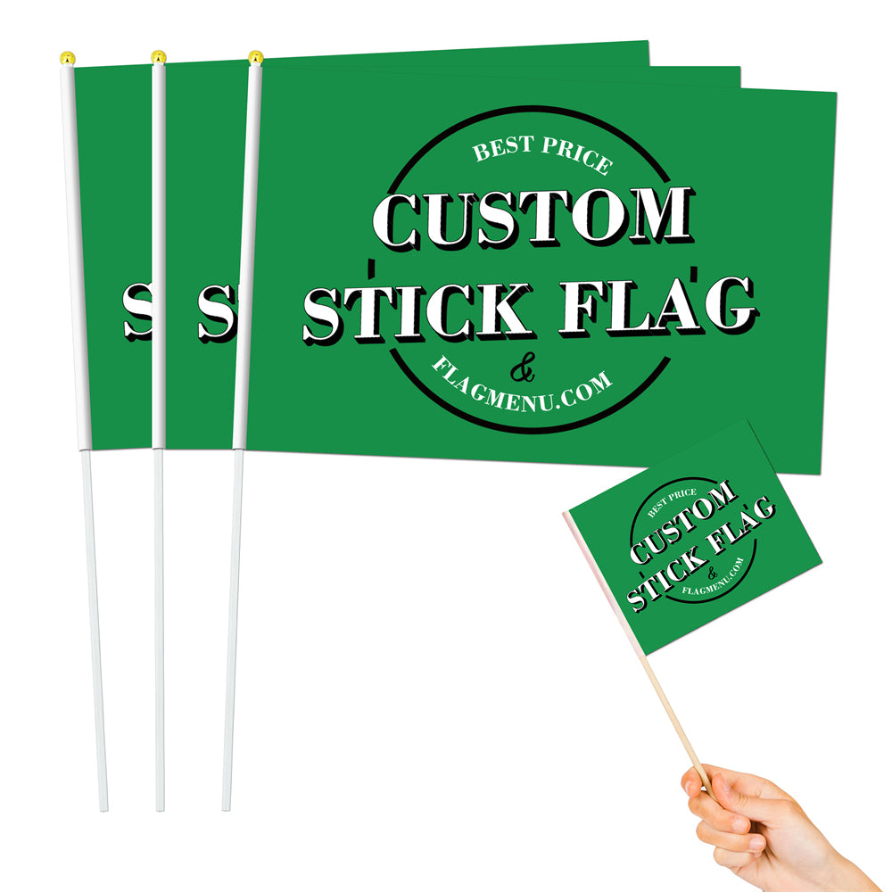 8X12in Stick Flag-(100/1000 pcs)-Cheap Custom Handheld Flag