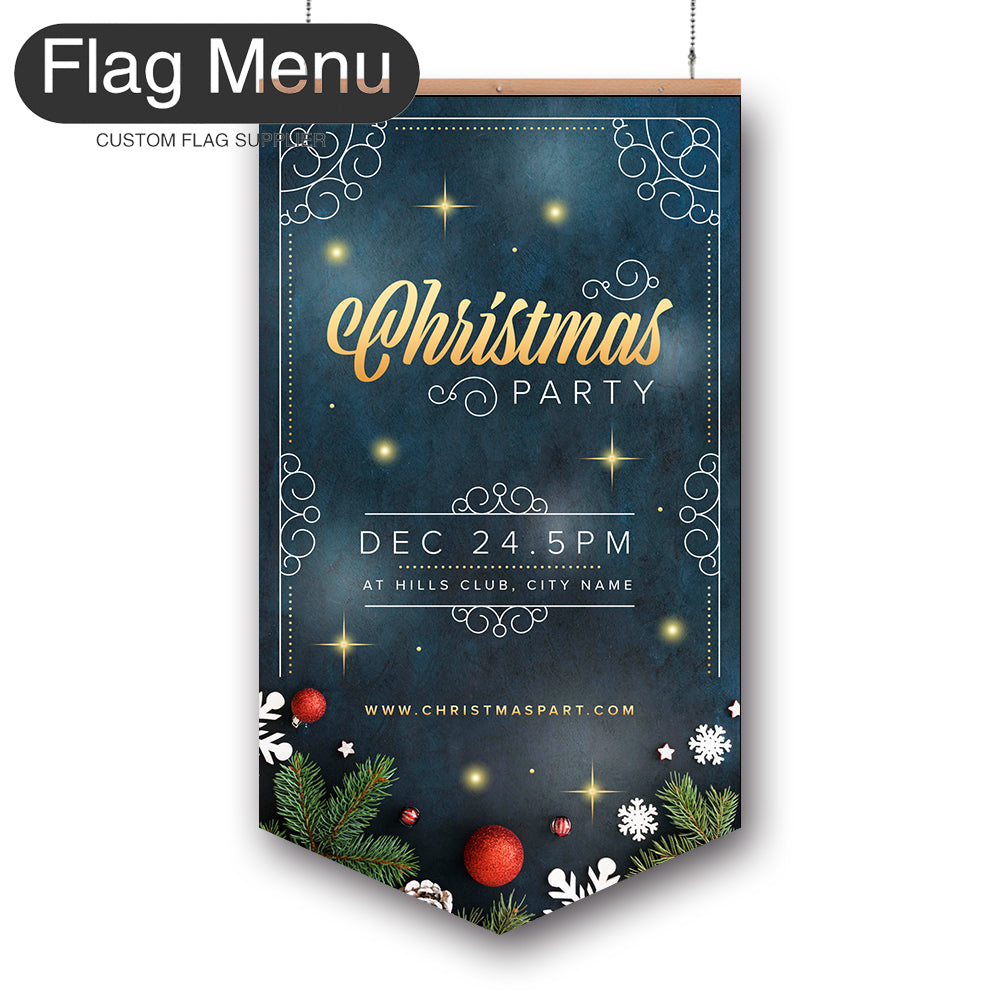 24"x54" Christmas Vinyl Hanging Banner - Doule Sided-Pennant-Christmas Decoration