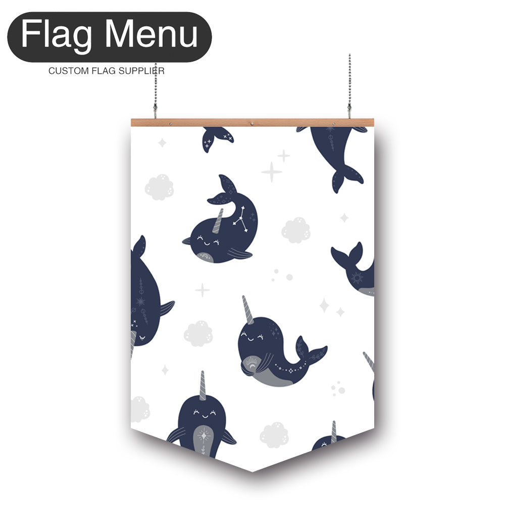 24"x36" Whale Vinyl Hanging Banner Kit - Double Sided-Pennant-Flag Menu
