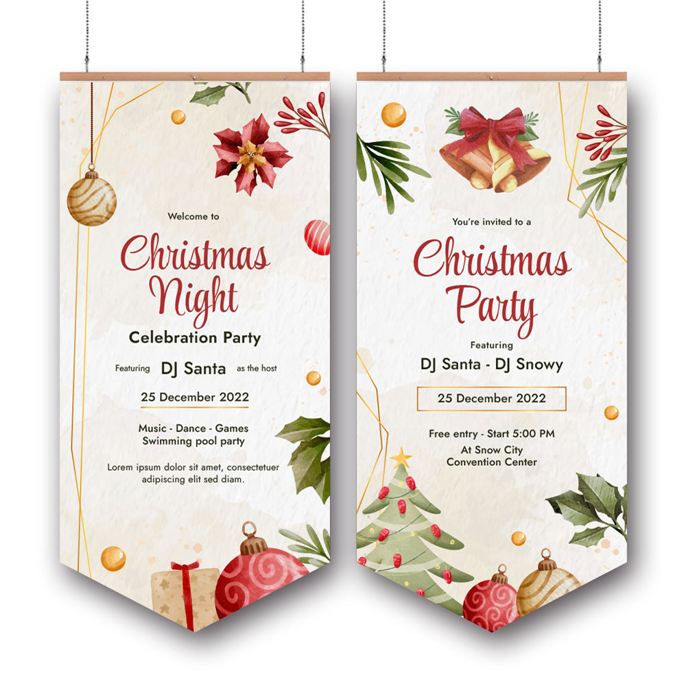 Custom 24"x54" Vinyl Hanging Banner - Doule Sided-Pennant-24"x54"-Christmas Decoration