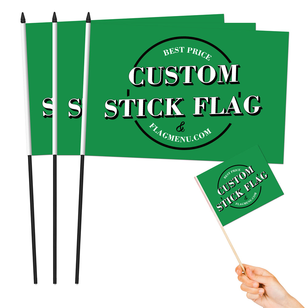 12X18in Stick Flag -Double Sided(50/500 pcs)-Cheap Custom Handheld Flag