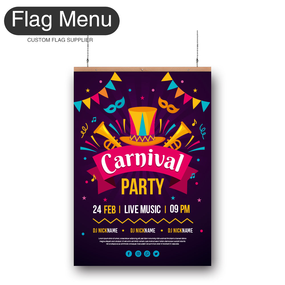 24"x36" Carnival Vinyl Hanging Banner - Double Sided-Regular-Flag Menu