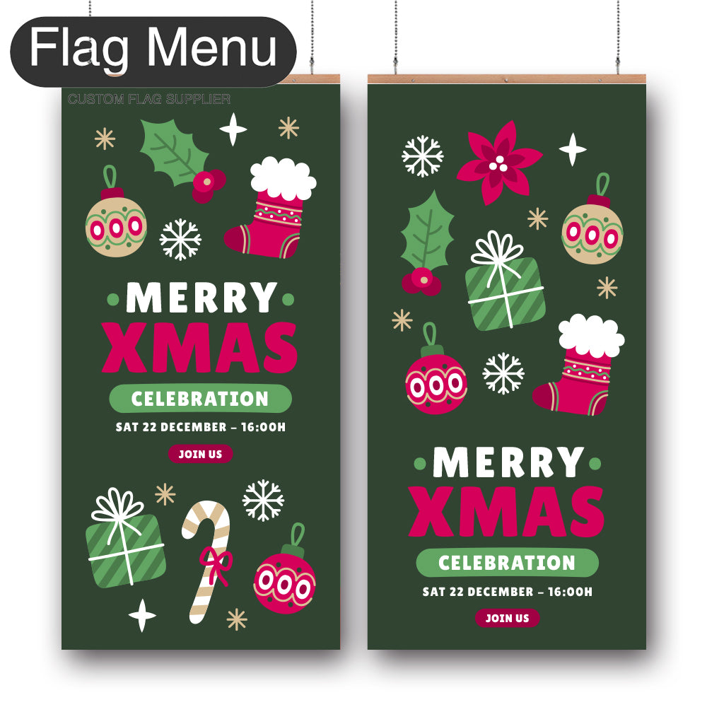 24"x54" Christmas Vinyl Hanging Banner - Doule Sided-Regular-Christmas Decoration