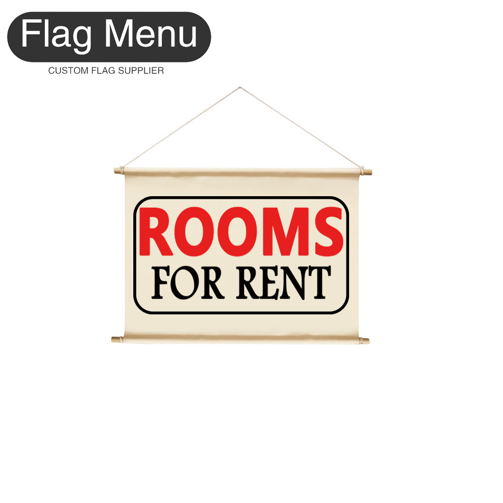 8"x12" Hanging Signs Banner-Custom Text-ROOMS FOR RENT-RED-Flag Menu