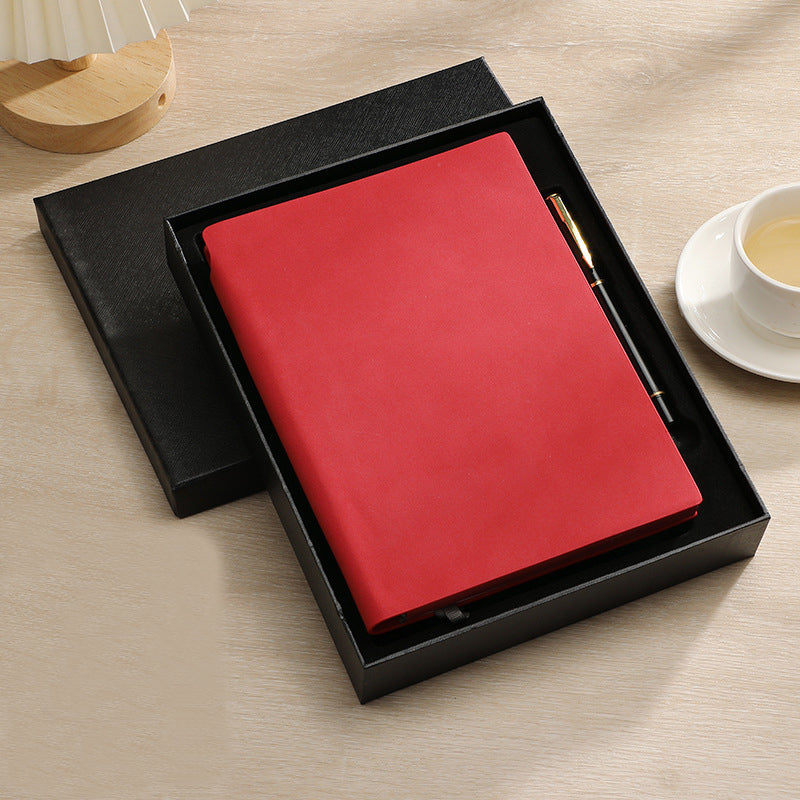 100 Packs Custom Gift Note Book - Logo Printing-Red-Gift BoxPack-100 Pcs-FlagMenu.com