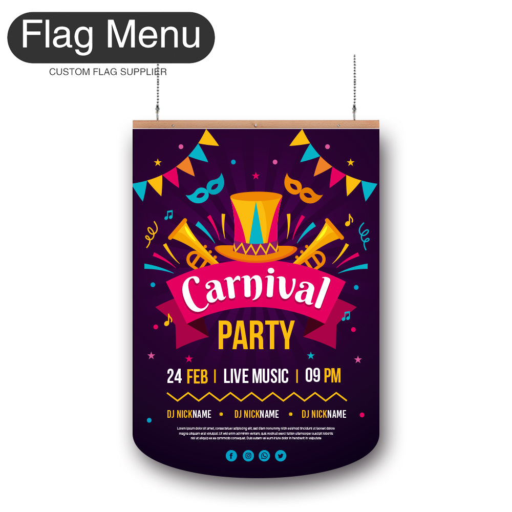 24"x36" Carnival Vinyl Hanging Banner - Double Sided-Round-Flag Menu