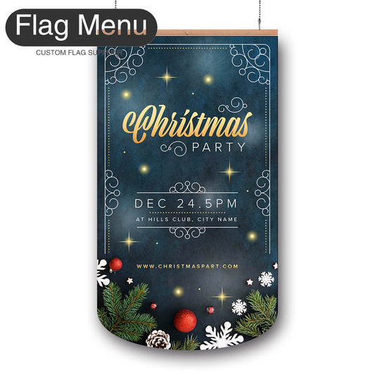 24"x54" Christmas Vinyl Hanging Banner - Doule Sided-Round-Christmas Decoration