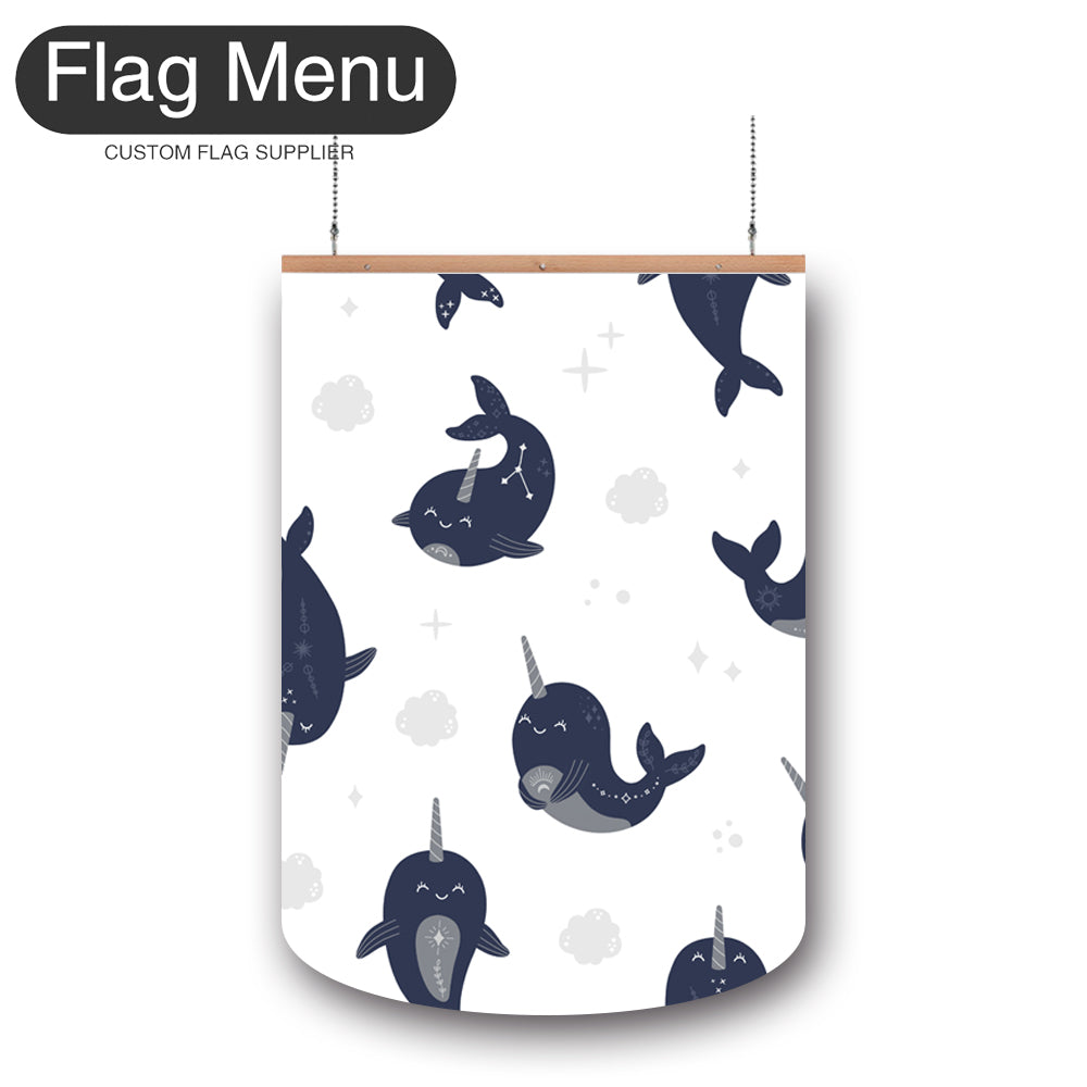 24"x36" Whale Vinyl Hanging Banner Kit - Double Sided-Round-Flag Menu