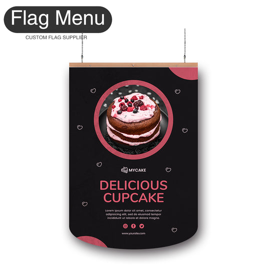 Bakery Vinyl Hanging Banner -Double Sided-Round-Flag Menu