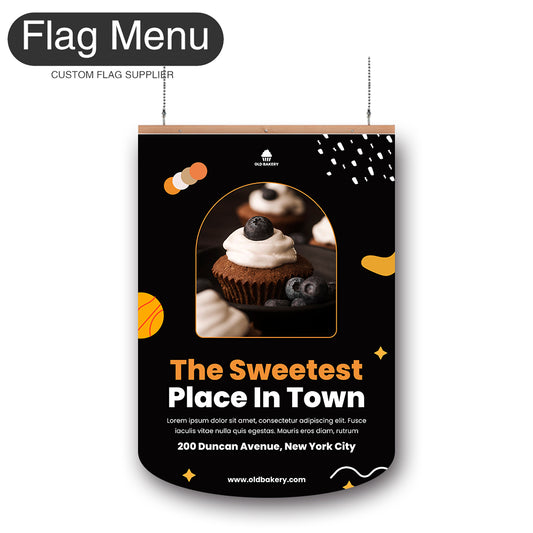 Bakery Vinyl Hanging Banner -Double Sided-Round-Flag Menu