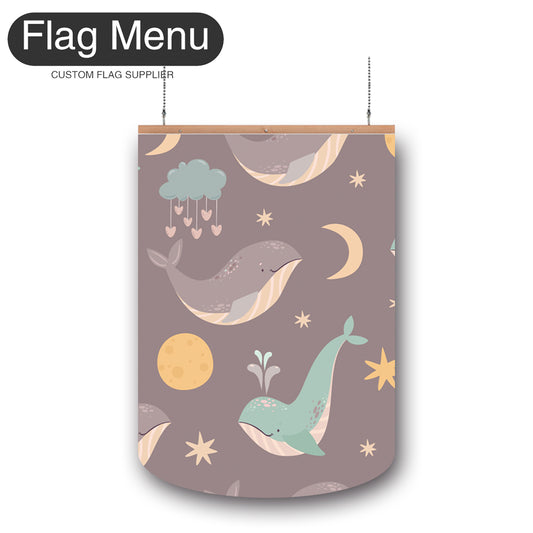 24"x36" Whale Vinyl Hanging Banner Kit - Double Sided-Round-Flag Menu