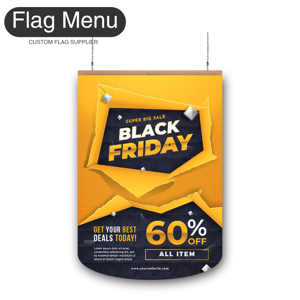 Sale Vinyl Hanging Banner - Double Sided-Round-Flag Menu