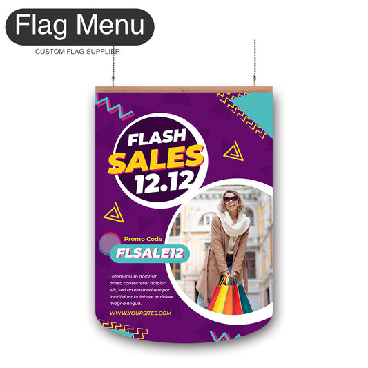 Sale Vinyl Hanging Banner - Double Sided-Round-Flag Menu