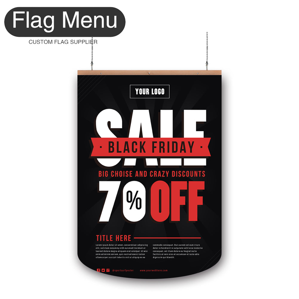 Sale Vinyl Hanging Banner - Double Sided-Round-Flag Menu