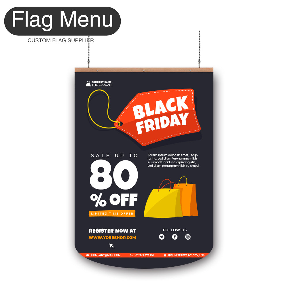 Sale Vinyl Hanging Banner - Double Sided-Round-Flag Menu