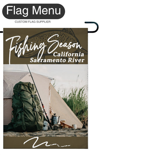 Welcome Flag - Canvas - Fishing Season - Salmon B-Brown A-28"x40"-Flag Menu