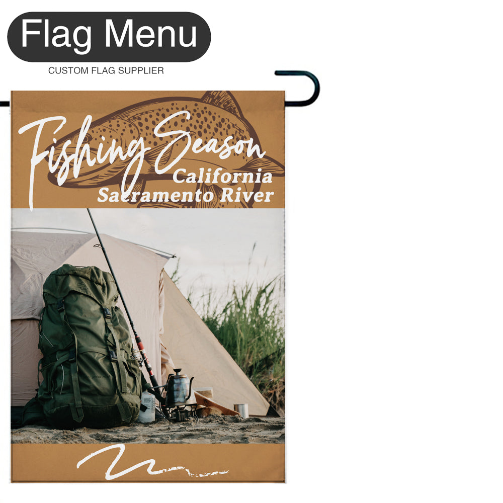 Welcome Flag - Canvas - Fishing Season - Salmon B-Camel-28"x40"-Flag Menu