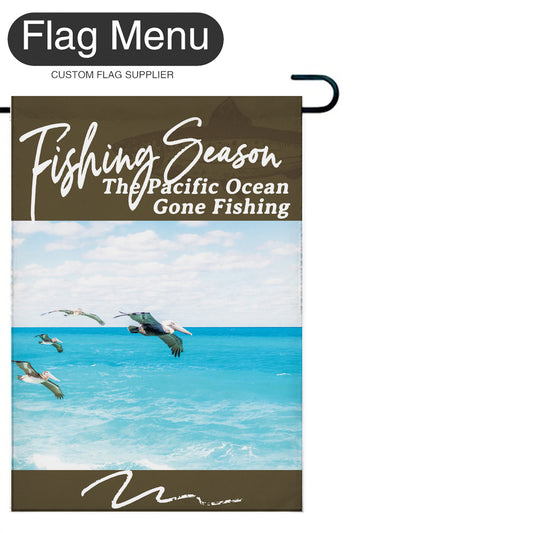 Welcome Flag - Canvas - Fishing Season - Sardine-Brown A-28"x40"-Flag Menu