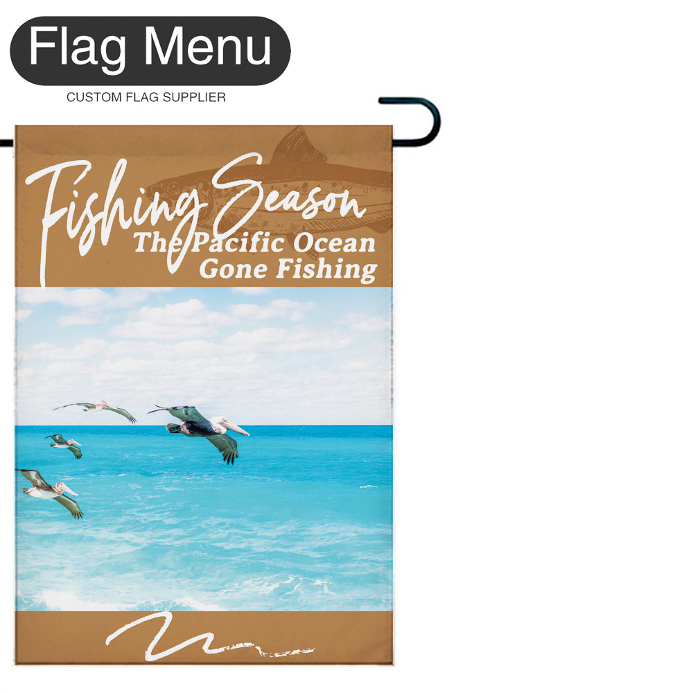 Welcome Flag - Canvas - Fishing Season - Sardine-Camel-28"x40"-Flag Menu