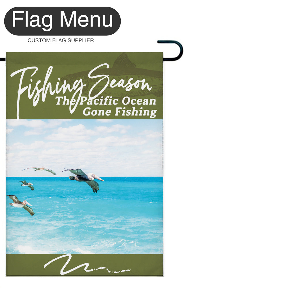 Welcome Flag - Canvas - Fishing Season - Sardine-Green A-28"x40"-Flag Menu
