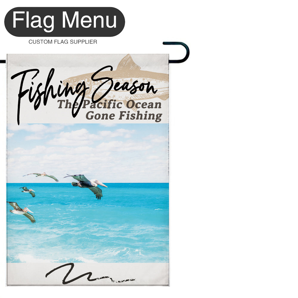 Welcome Flag - Canvas - Fishing Season - Sardine-White-28"x40"-Flag Menu