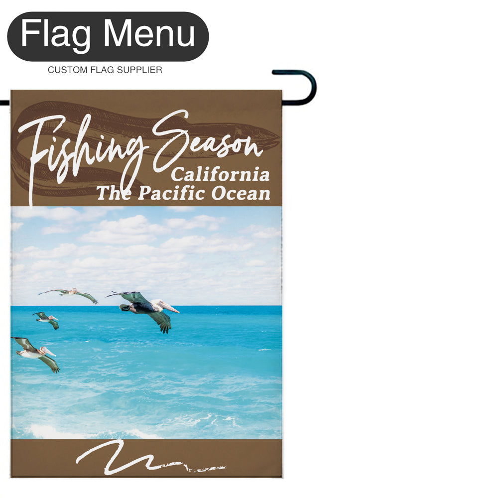 Welcome Flag - Canvas - Fishing Season - Sea Eel-Brown B-28"x40"-Flag Menu