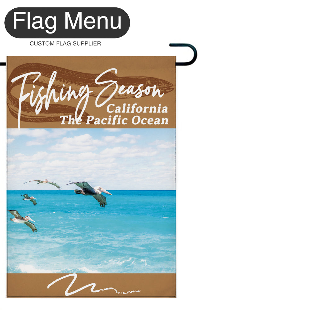 Welcome Flag - Canvas - Fishing Season - Sea Eel-Camel-28"x40"-Flag Menu