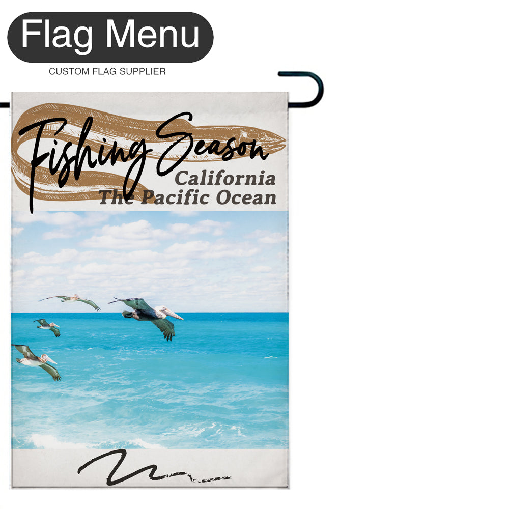 Welcome Flag - Canvas - Fishing Season - Sea Eel-White-28"x40"-Flag Menu